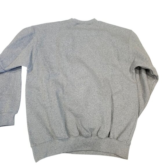 90s Y2K Mens Large Tall Heathered Gray Crewneck Sweatshirt Pullover Classic - Picture 4 of 9
